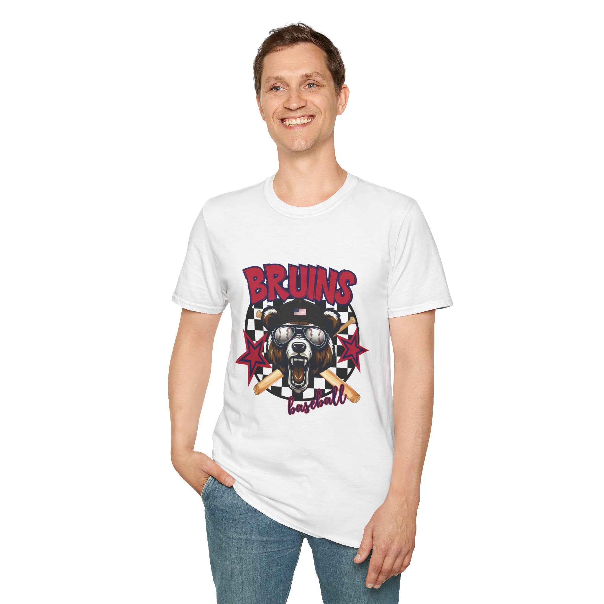 Bruins Baseball Bear T-Shirt | Vintage Helmet, Crossed Bats