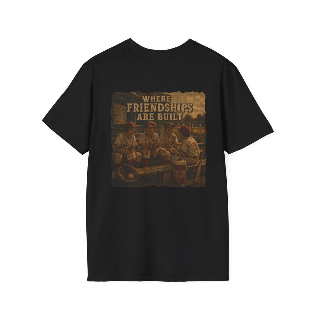 Vintage Baseball Nostalgia Shirt, Where Friendships Are Built Tee, Classic Baseball Fan Shirt, Game Day Graphic Tee, Sports Lover Gift