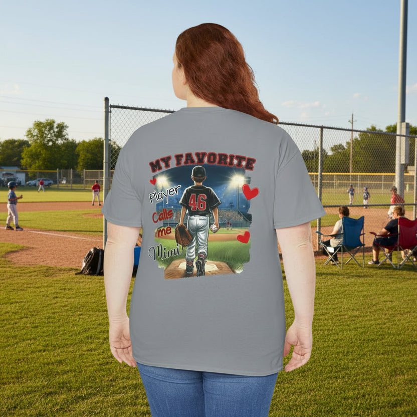 Baseball MIMI Tee - My Favorite Player Calls Me MIMI Gift for Sports Lovers, Family Support Tee