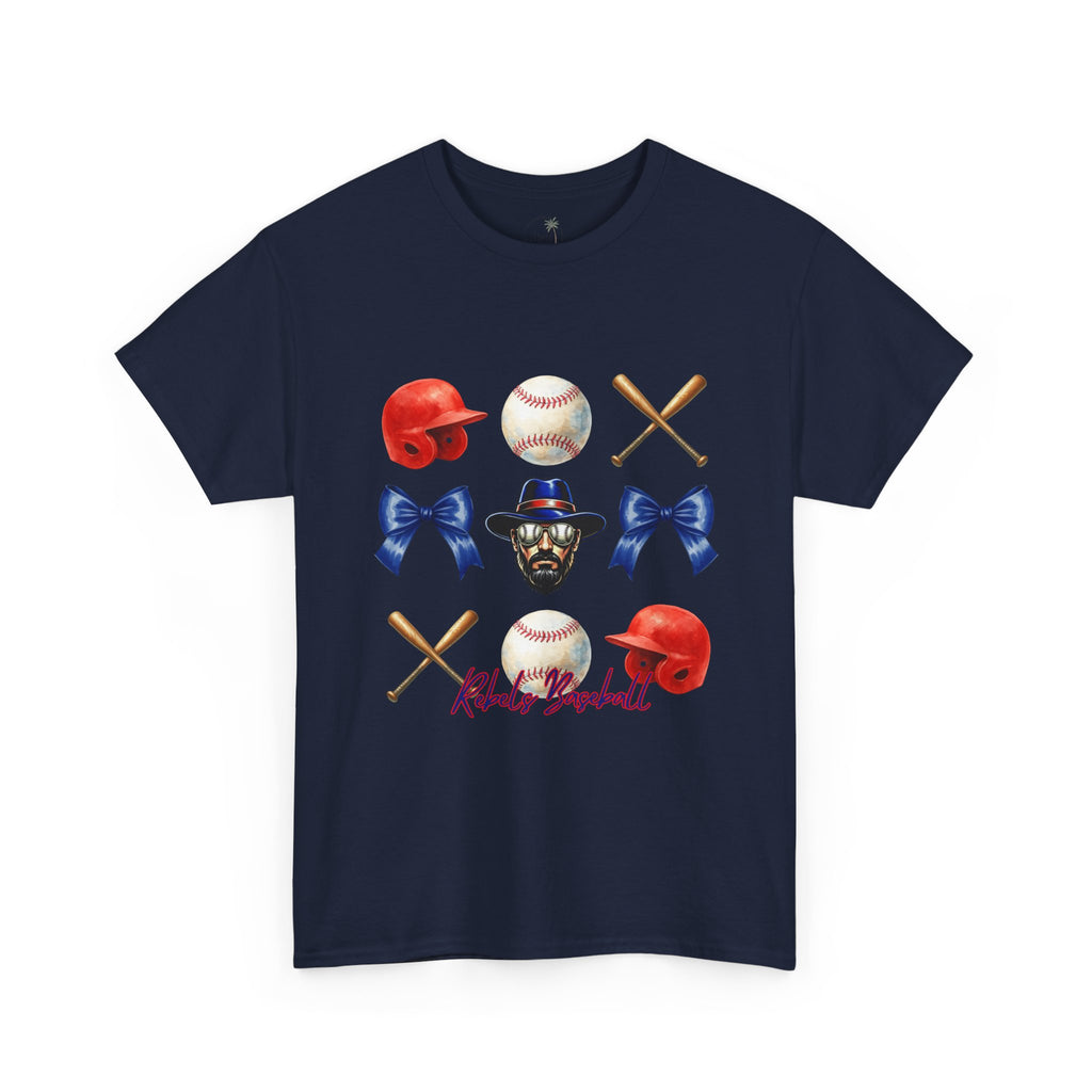 Rebels Baseball Helmet & Bats T-Shirt | Baseball Icons, Bow, Player Portrait