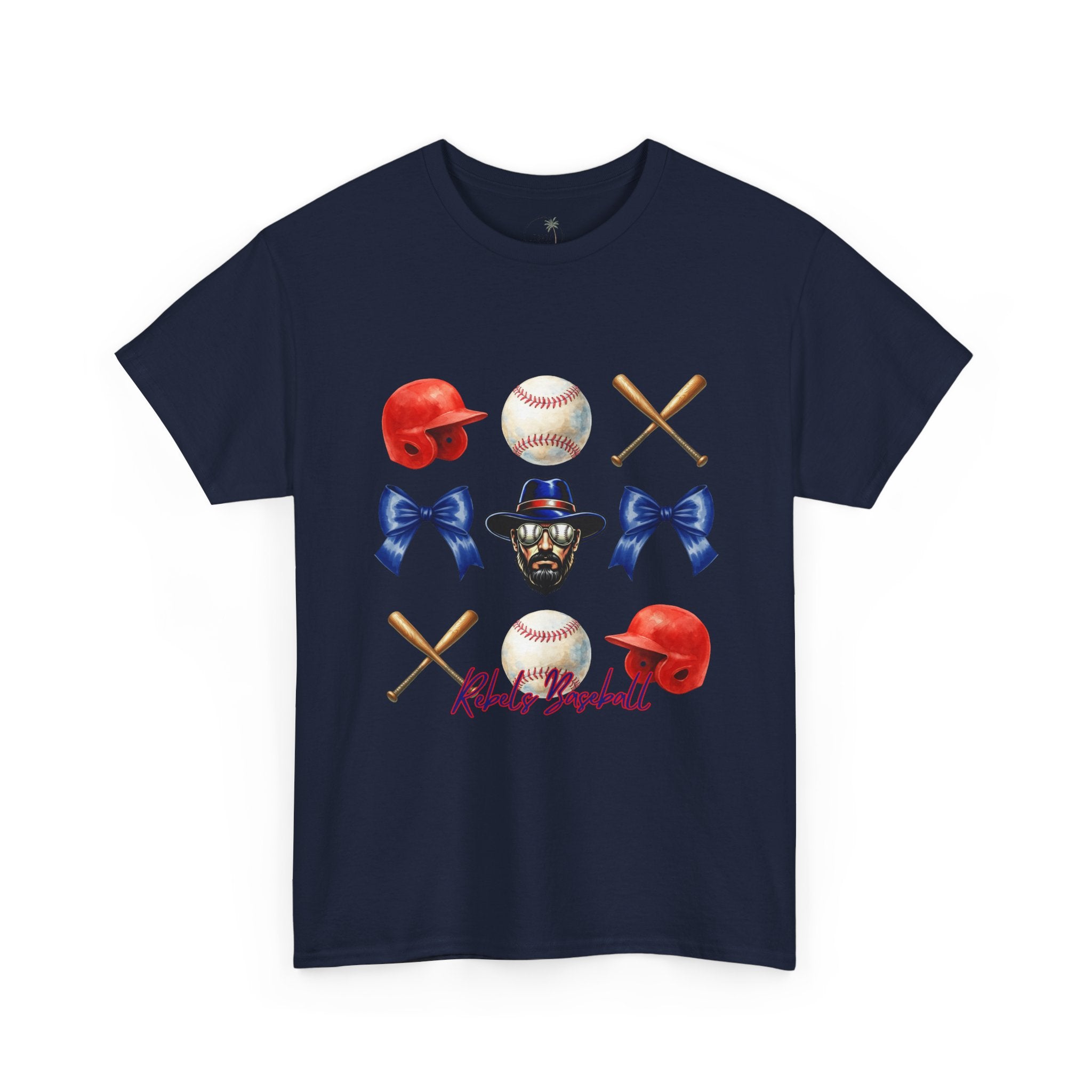 Rebels Baseball Helmet & Bats T-Shirt | Baseball Icons, Bow, Player Portrait