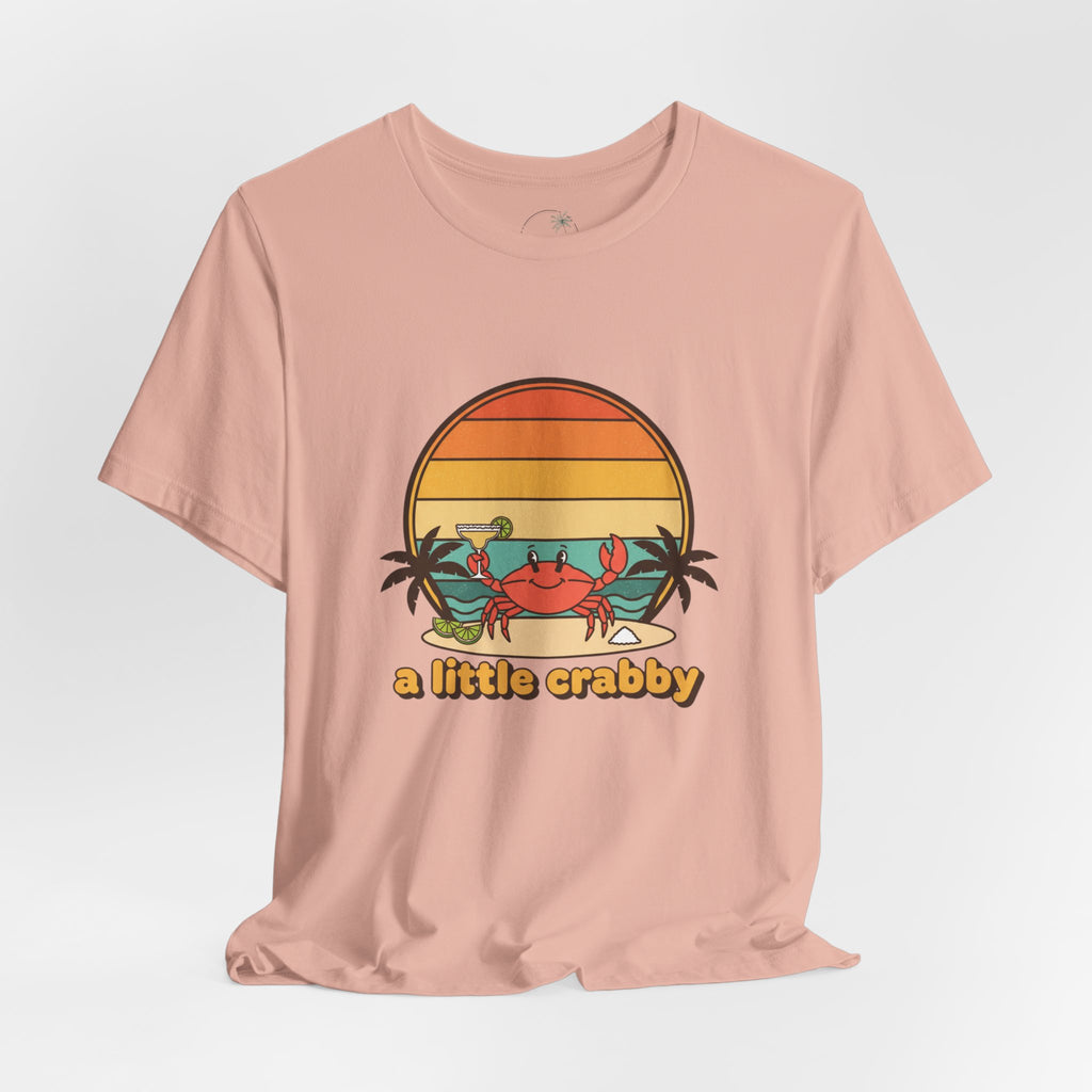 A Little Crabby Crab Sunset T-Shirt | Beach Palm Illustration