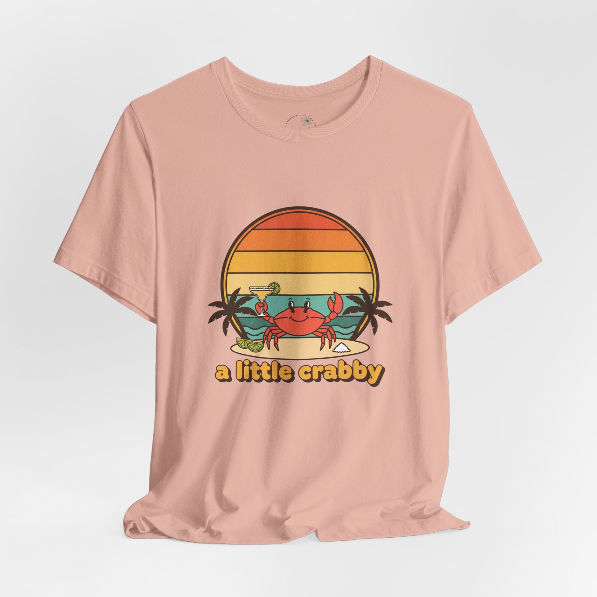 A Little Crabby Crab Sunset T-Shirt | Beach Palm Illustration