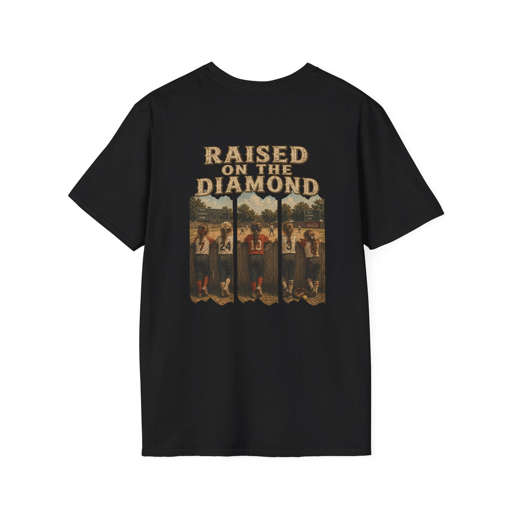 Raised on the Diamond T-Shirt | Baseball Vintage Photo Tee Retro Baseball tee