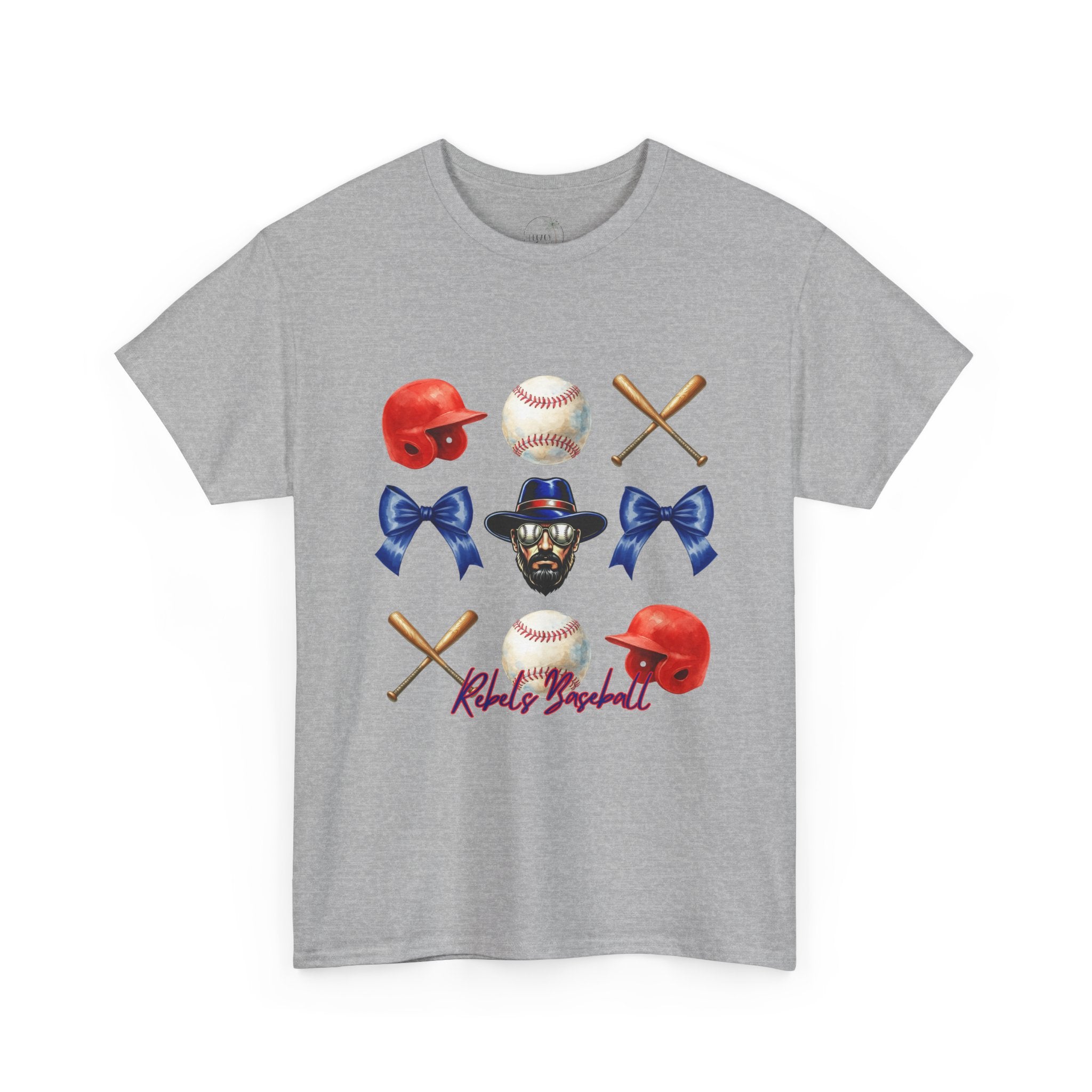 Rebels Baseball Helmet & Bats T-Shirt | Baseball Icons, Bow, Player Portrait