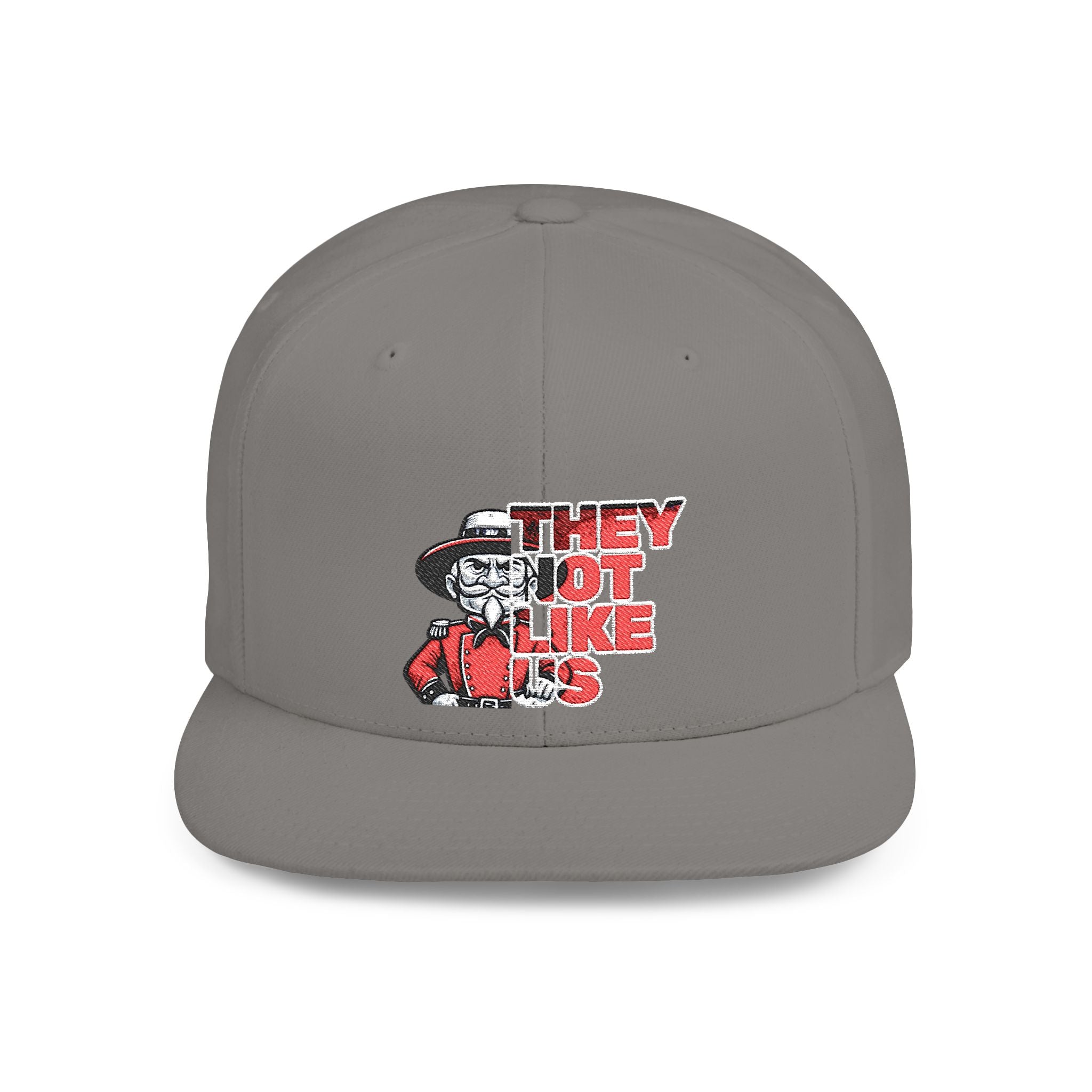 Rebel-They Not Like Us Flat Bill Snapback Hat, Team Spirit Cap, Gift for sports Mom/Dad, Game Day Accessory,
