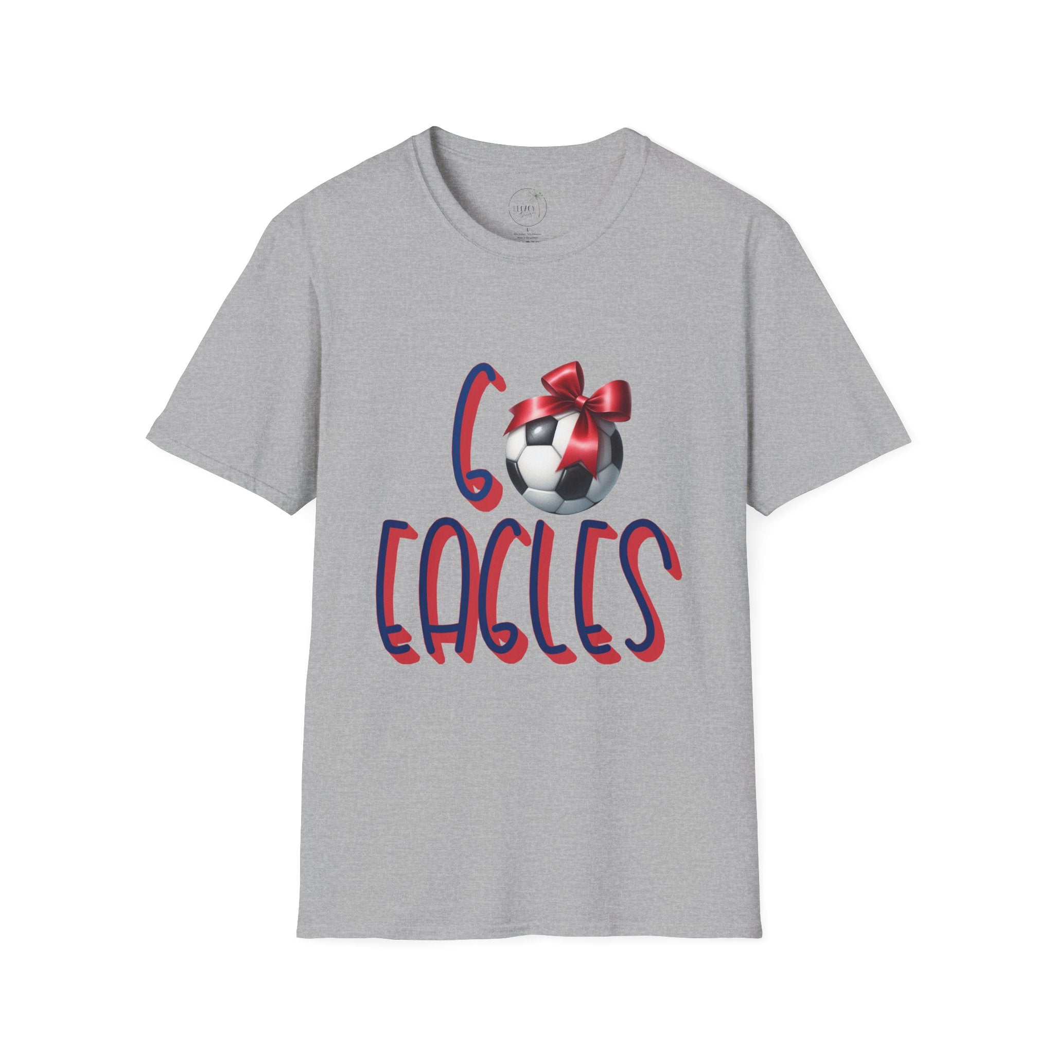Eagles Soccer Ball Graphic T-Shirt | Red Blue Script