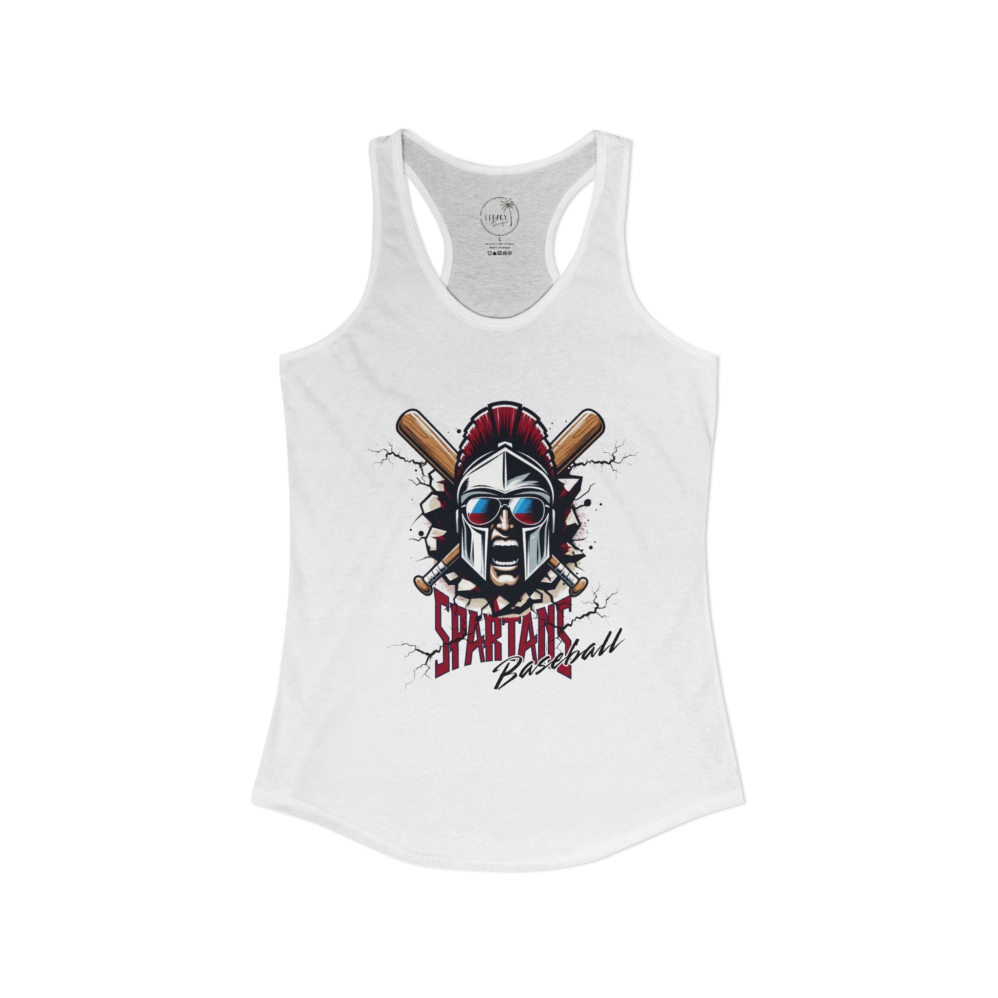 Spartans Baseball Mascot Shirt Women's Ideal Racerback Tank