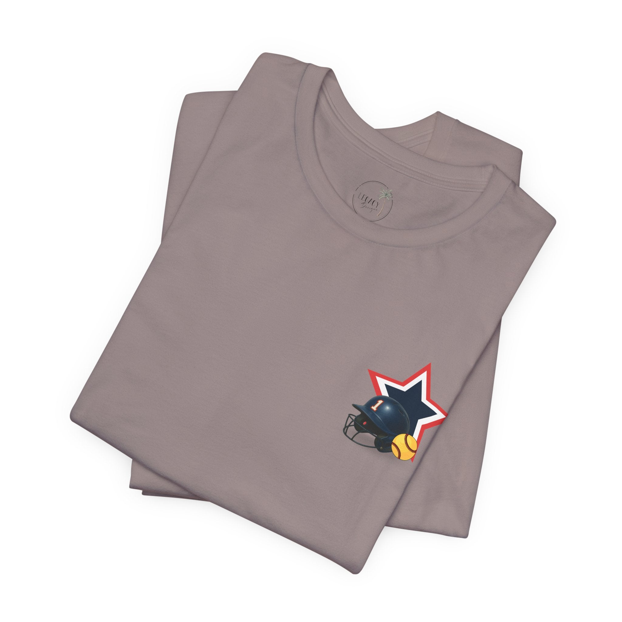 My Favorite Player Calls Me Mom Softball T-Shirt | Proud Softball Mom Tee | Game Day Shirt | Sports Mom Gift with Pocket Design