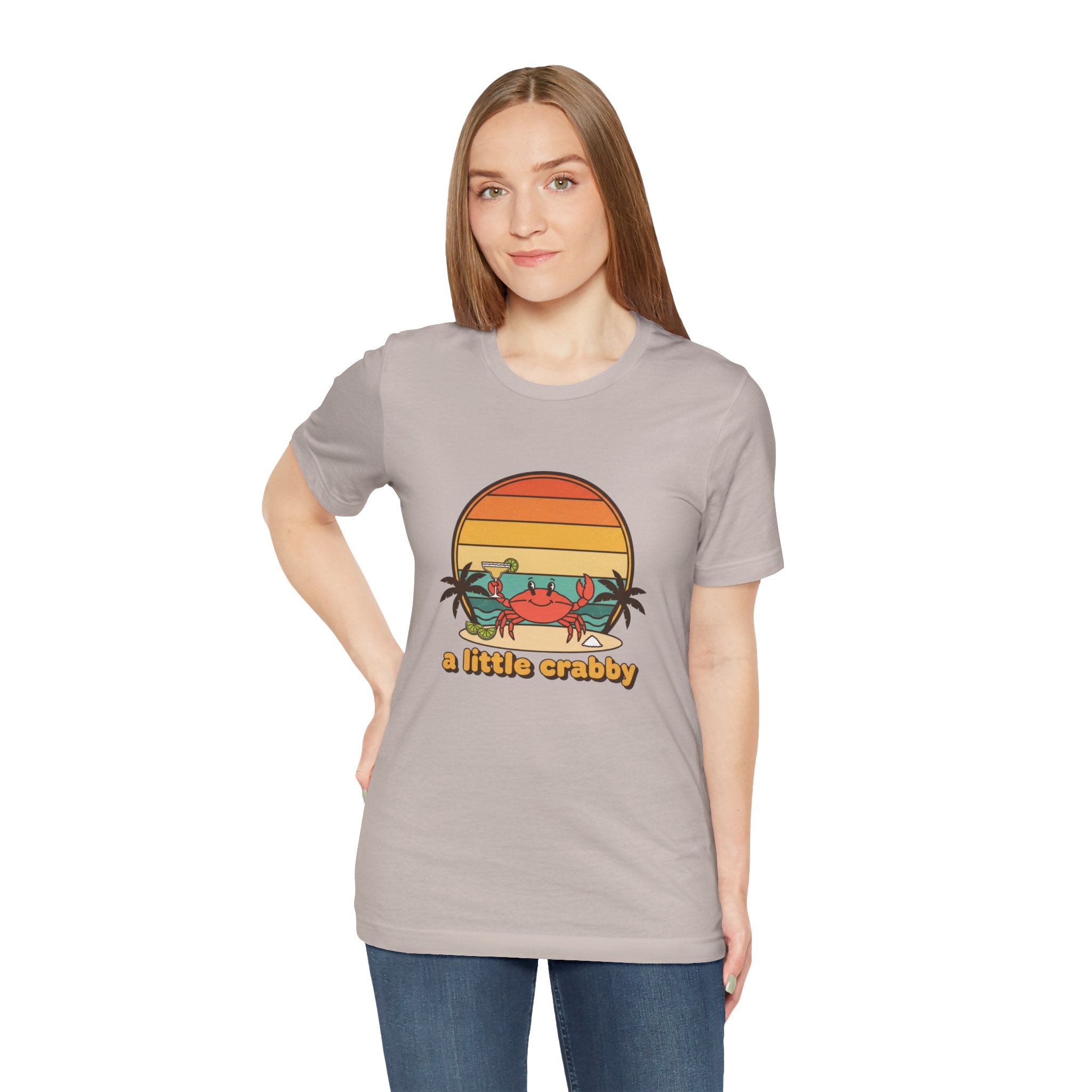 A Little Crabby Crab Sunset T-Shirt | Beach Palm Illustration