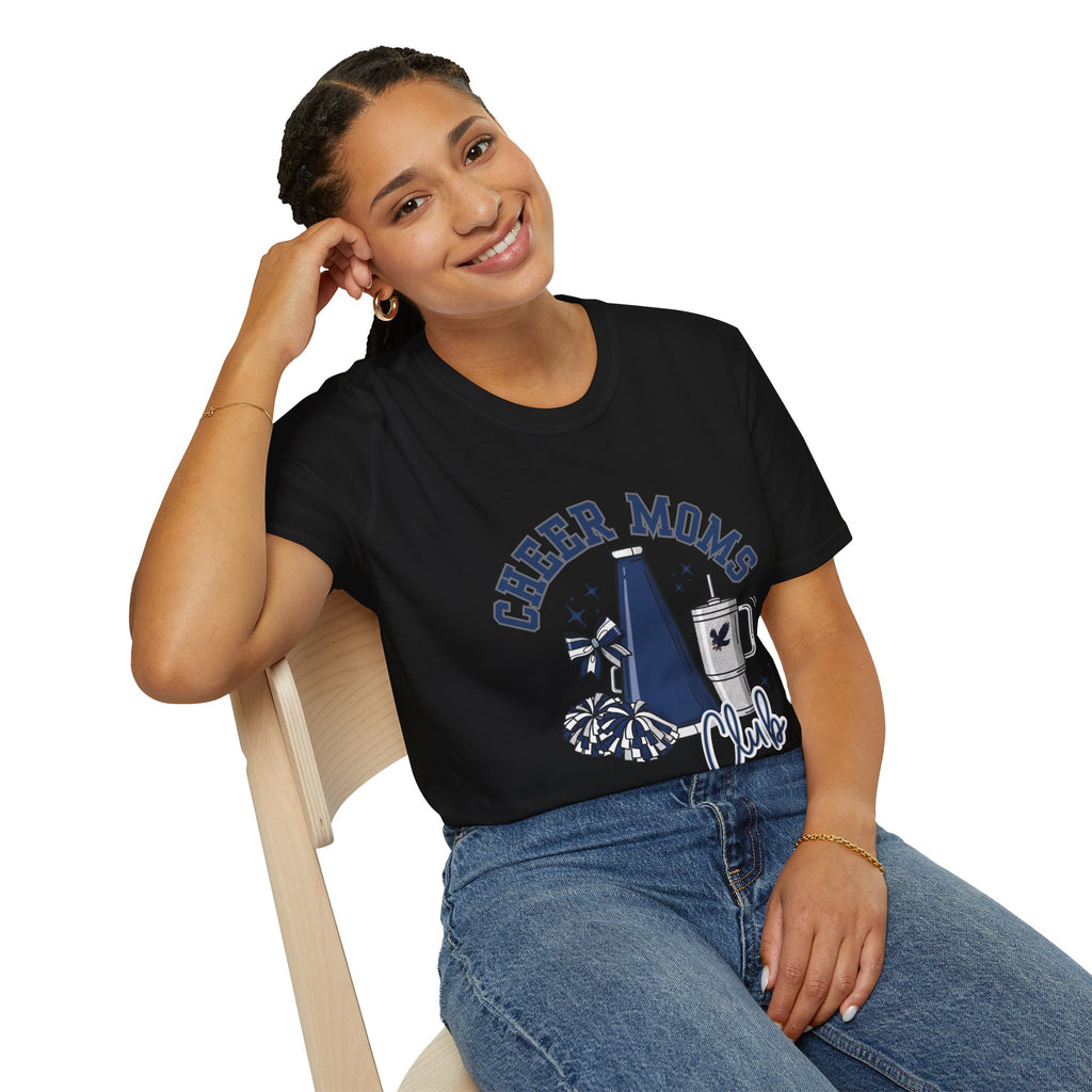 Cheer Moms Club T-Shirt | Pom Pom, Megaphone, Coffee Graphic