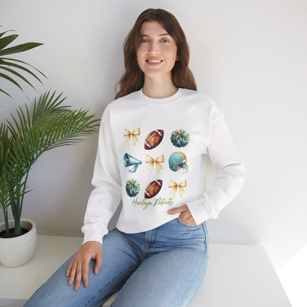 Football Cheer Icons Sweatshirt | Helmet, Pom-Poms, Megaphone