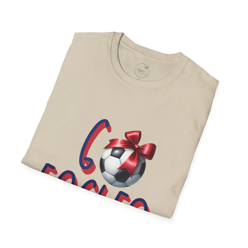 Eagles Soccer Ball Graphic T-Shirt | Red Blue Script
