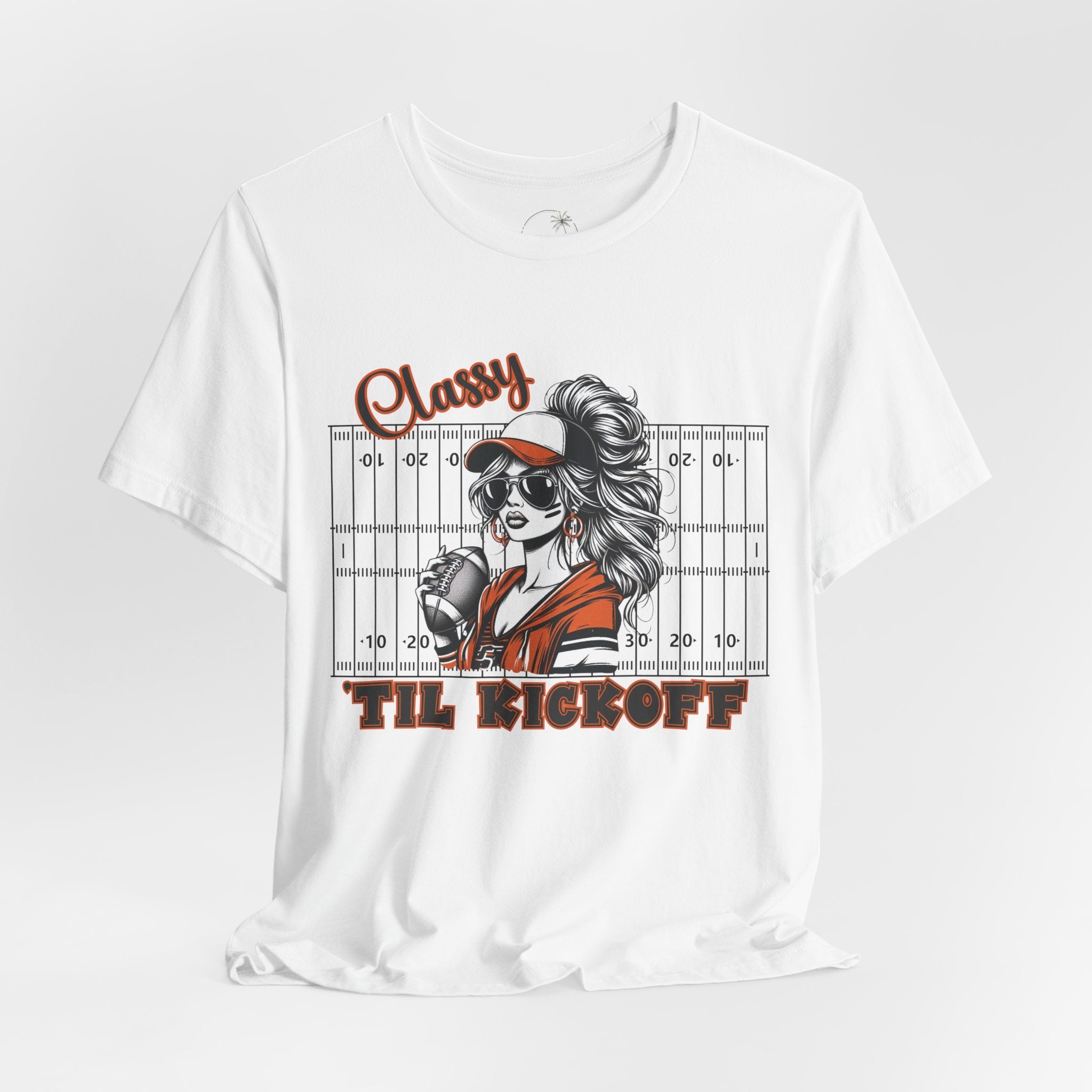 Classy Til Kickoff Football T-Shirt | Womens Game Day Tee | Cute Football Mom Shirt | Tailgate Outfit Fall Sports Fan Gift