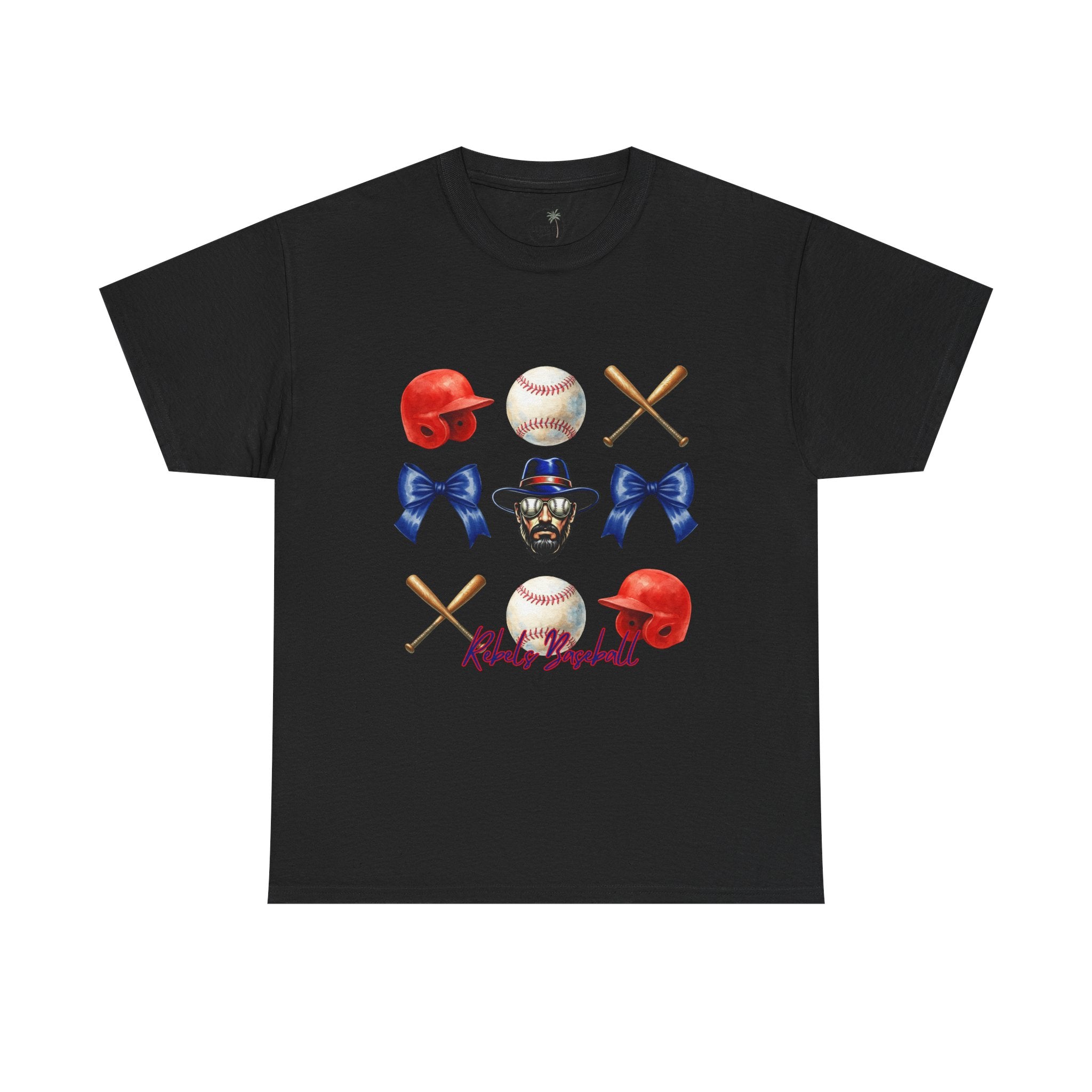 Rebels Baseball Helmet & Bats T-Shirt | Baseball Icons, Bow, Player Portrait