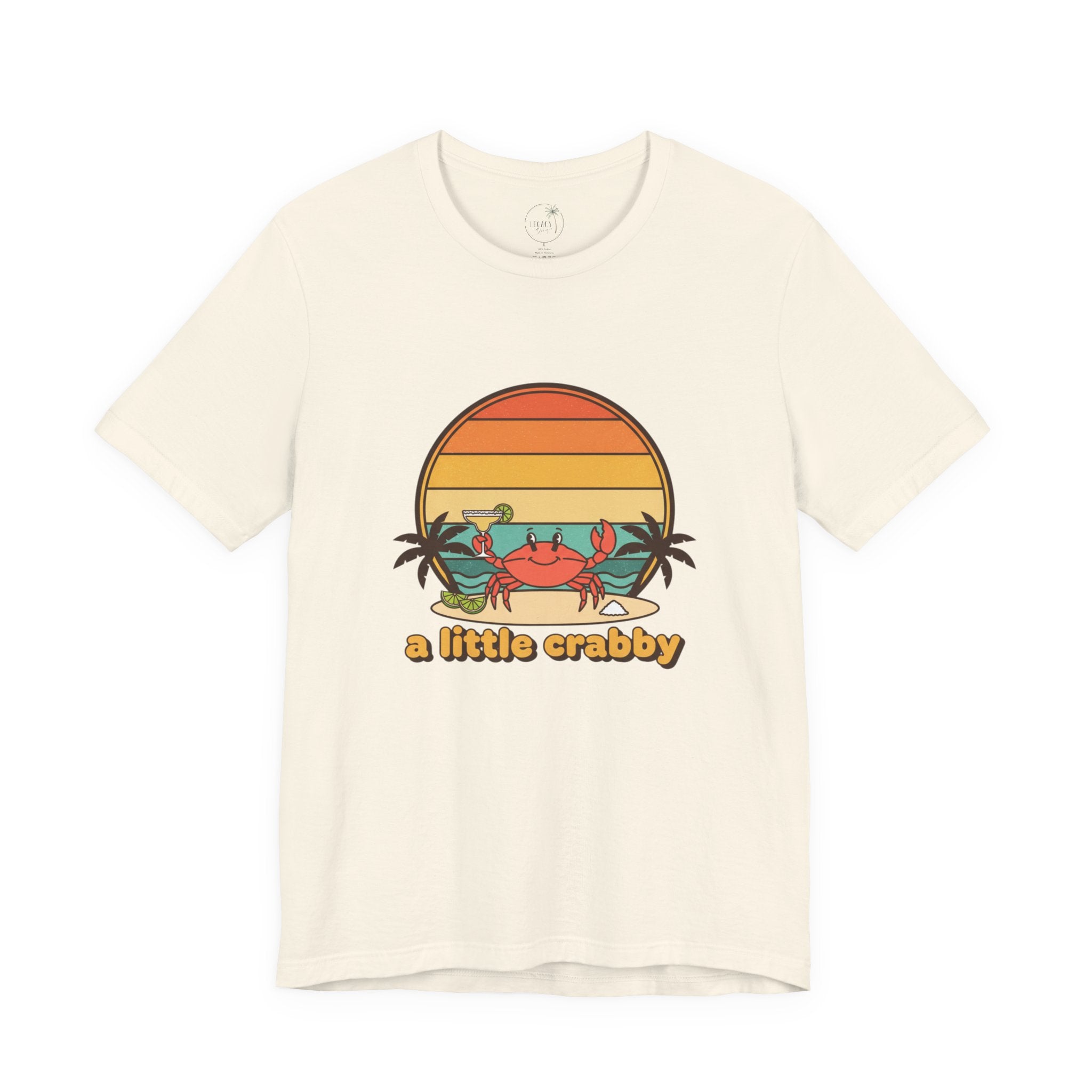 A Little Crabby Crab Sunset T-Shirt | Beach Palm Illustration