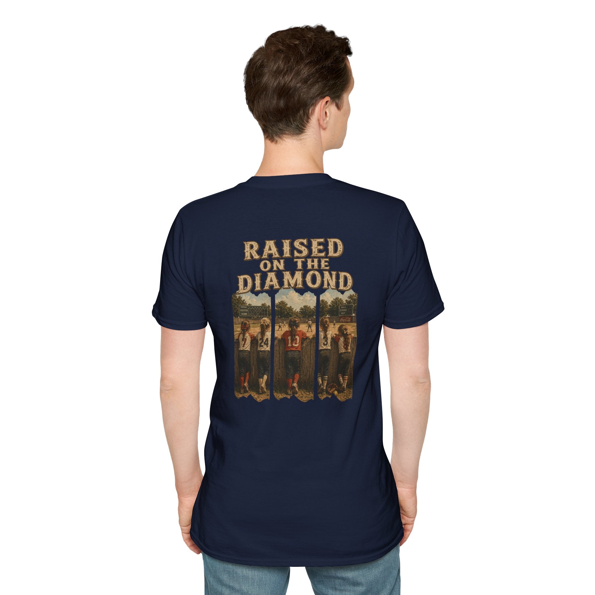 Raised on the Diamond T-Shirt | Baseball Vintage Photo Tee Retro Baseball tee