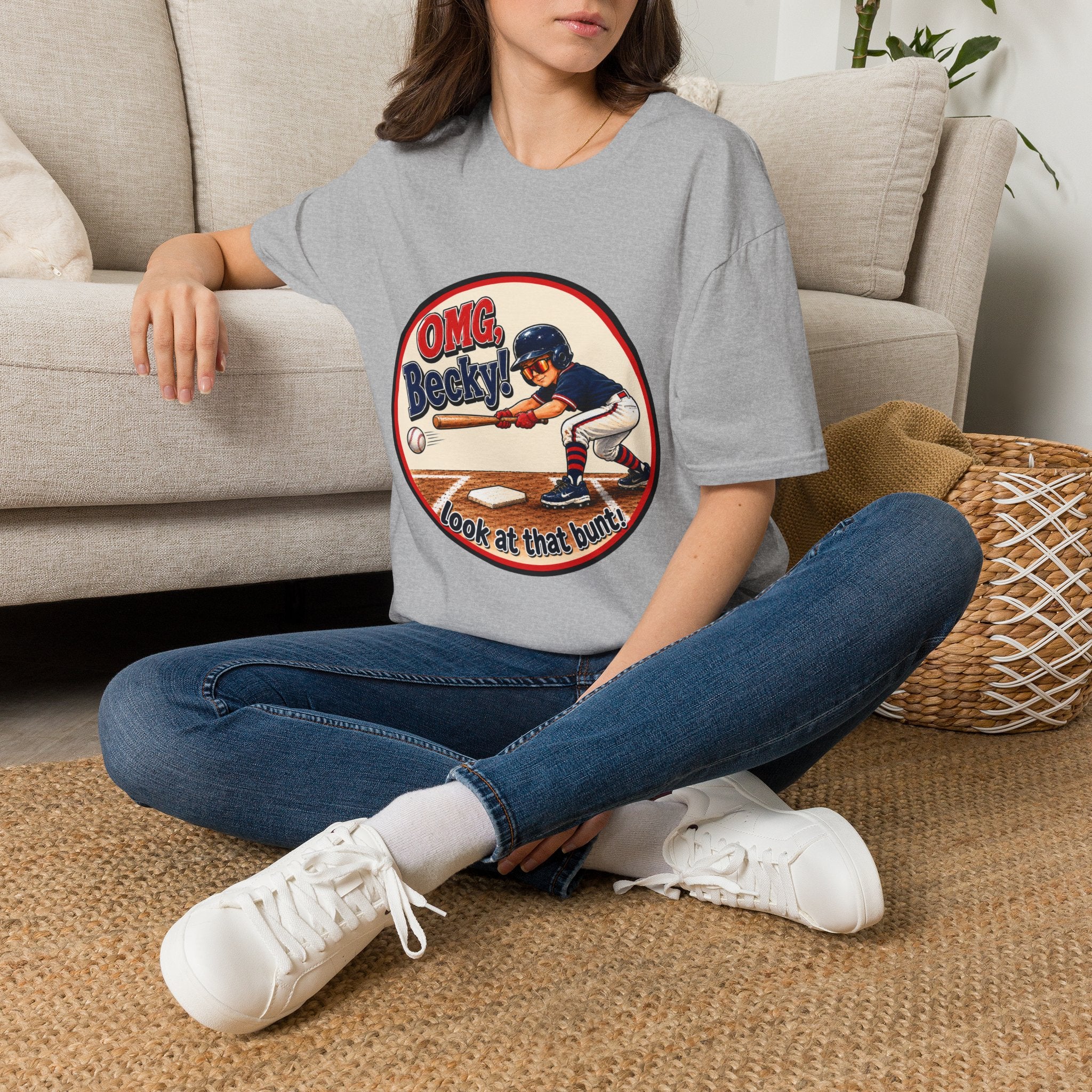OMG Becky 'Look at That Bunt' Baseball T-Shirt — Retro Batter Graphic Tee