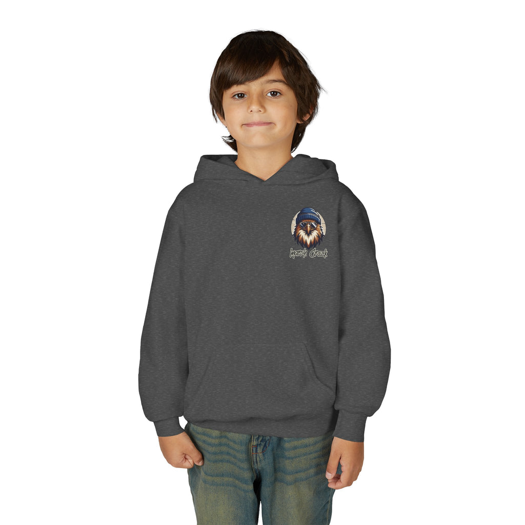 Hawks Nest Eagle Beanie Illustration Hoodie | Youth Hooded Sweatshirt