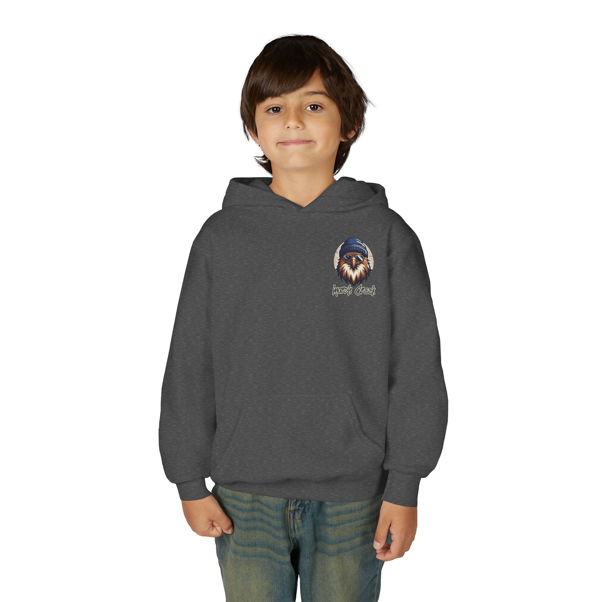 Hawks Nest Eagle Beanie Illustration Hoodie | Youth Hooded Sweatshirt