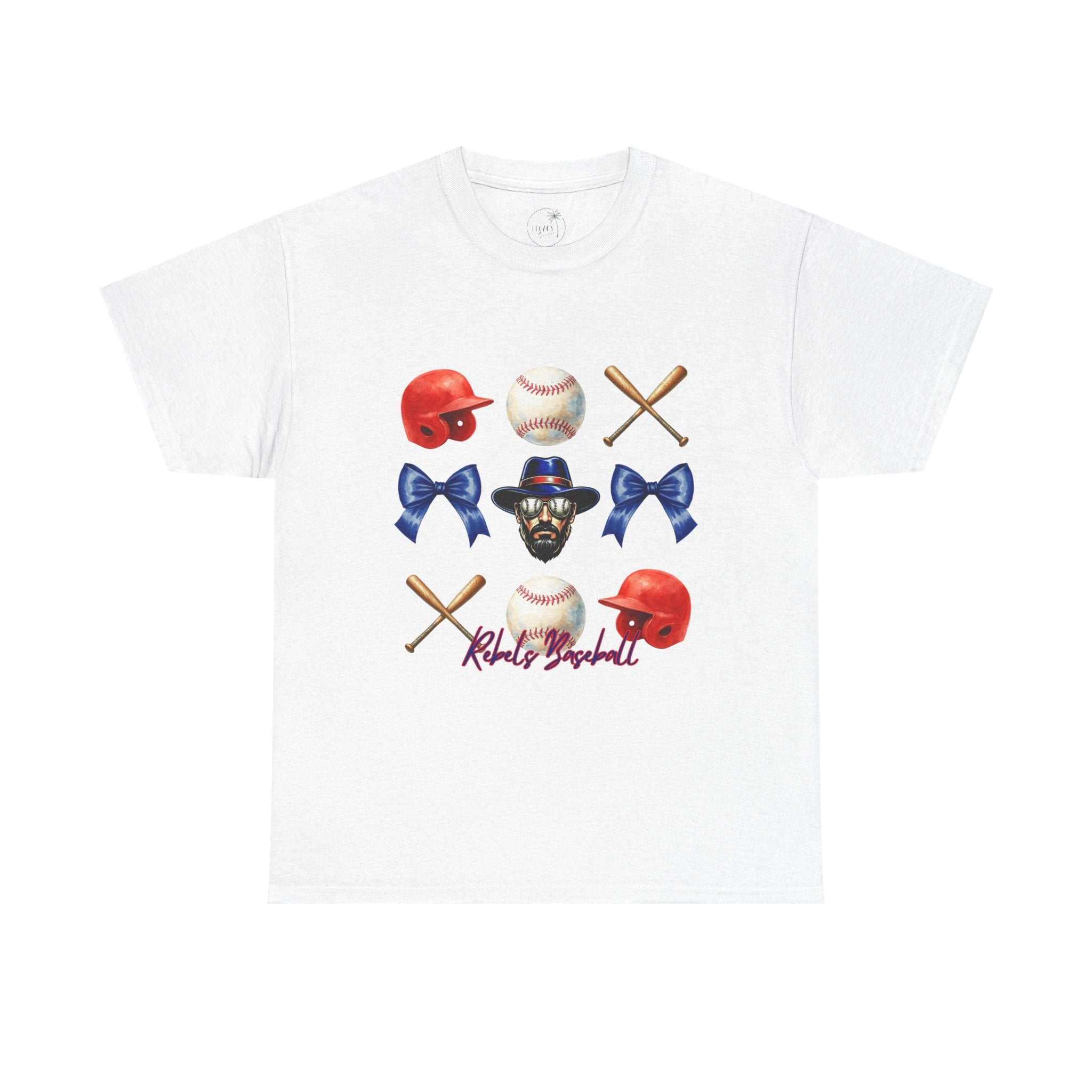 Rebels Baseball Helmet & Bats T-Shirt | Baseball Icons, Bow, Player Portrait