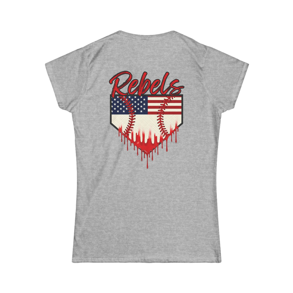 Rebels Baseball Tee — American Flag Home Plate Graphic