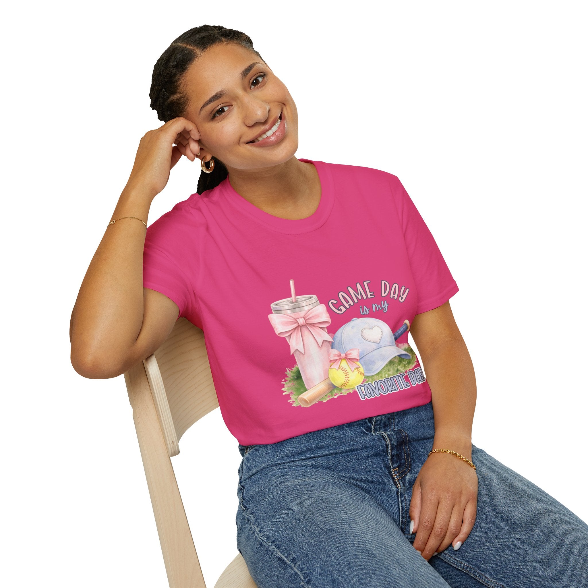 Softball Game Day is my Favorite T-Shirt | Baseball Cap, Cute Sports Design
