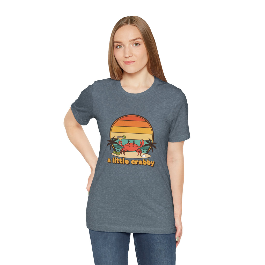 A Little Crabby Crab Sunset T-Shirt | Beach Palm Illustration