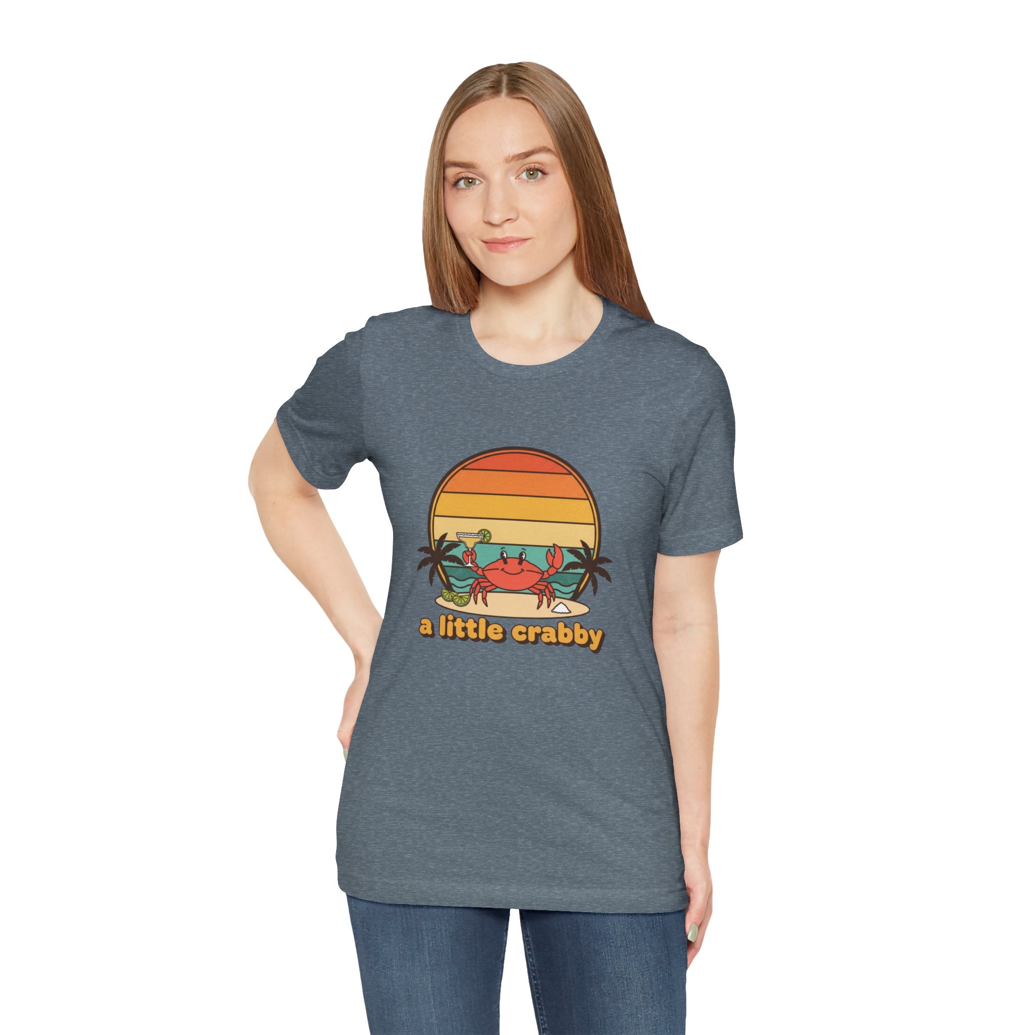 A Little Crabby Crab Sunset T-Shirt | Beach Palm Illustration
