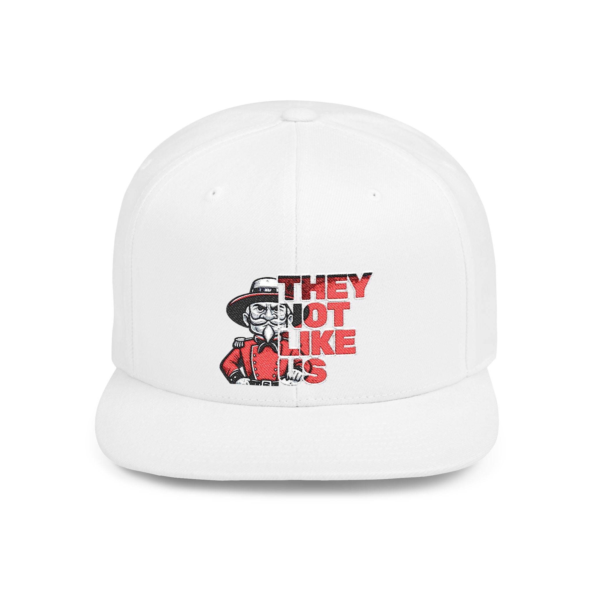 Rebel-They Not Like Us Flat Bill Snapback Hat, Team Spirit Cap, Gift for sports Mom/Dad, Game Day Accessory,