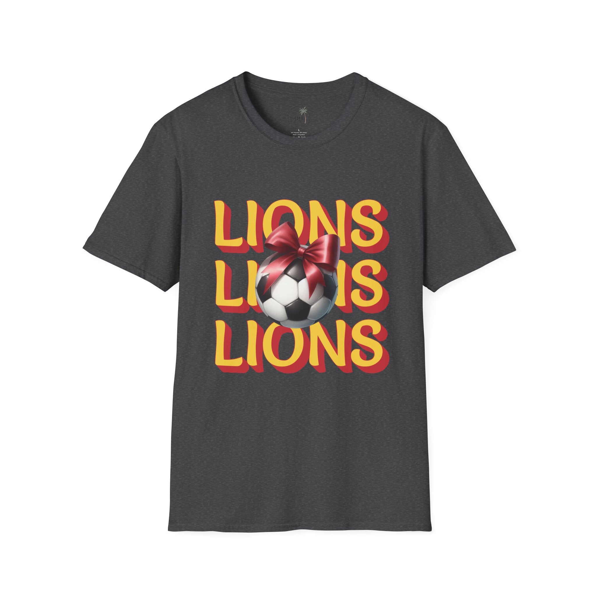 Liberty Lions Soccer Graphic Tee — Retro Lions Bow Soccer Ball Design