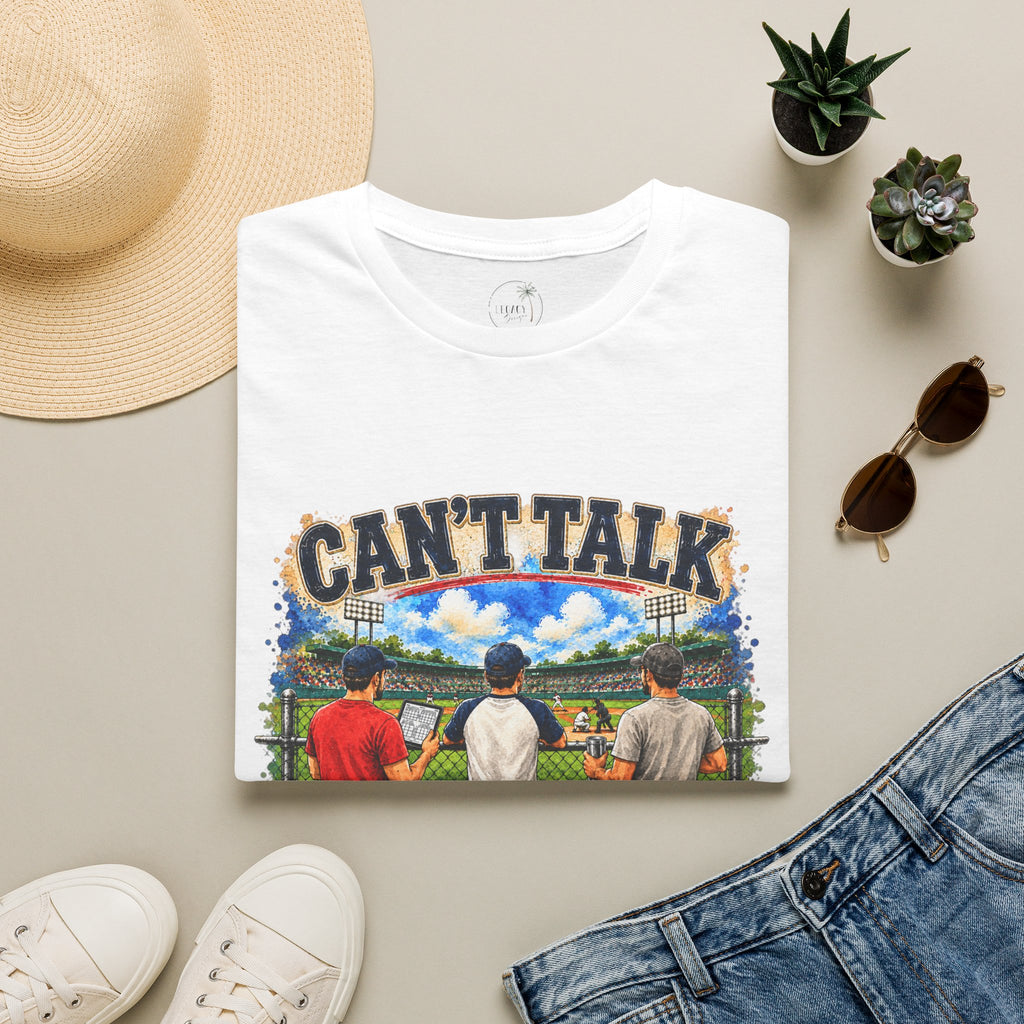 Can't Talk Game Changer T-Shirt | Baseball Field Scene