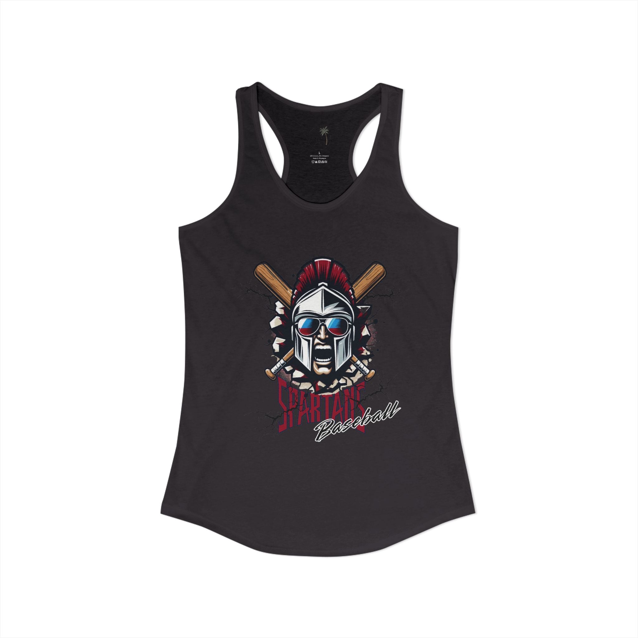 Spartans Baseball Mascot Shirt Women's Ideal Racerback Tank