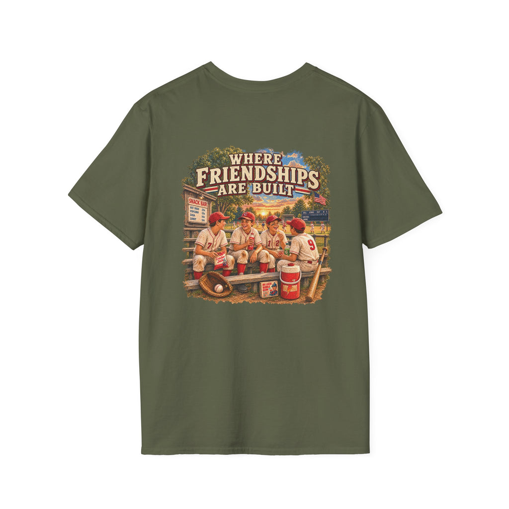 Vintage Baseball Nostalgia Shirt, Where Friendships Are Built Tee, Classic Baseball Fan Shirt, Game Day Graphic Tee, Sports Lover Gift