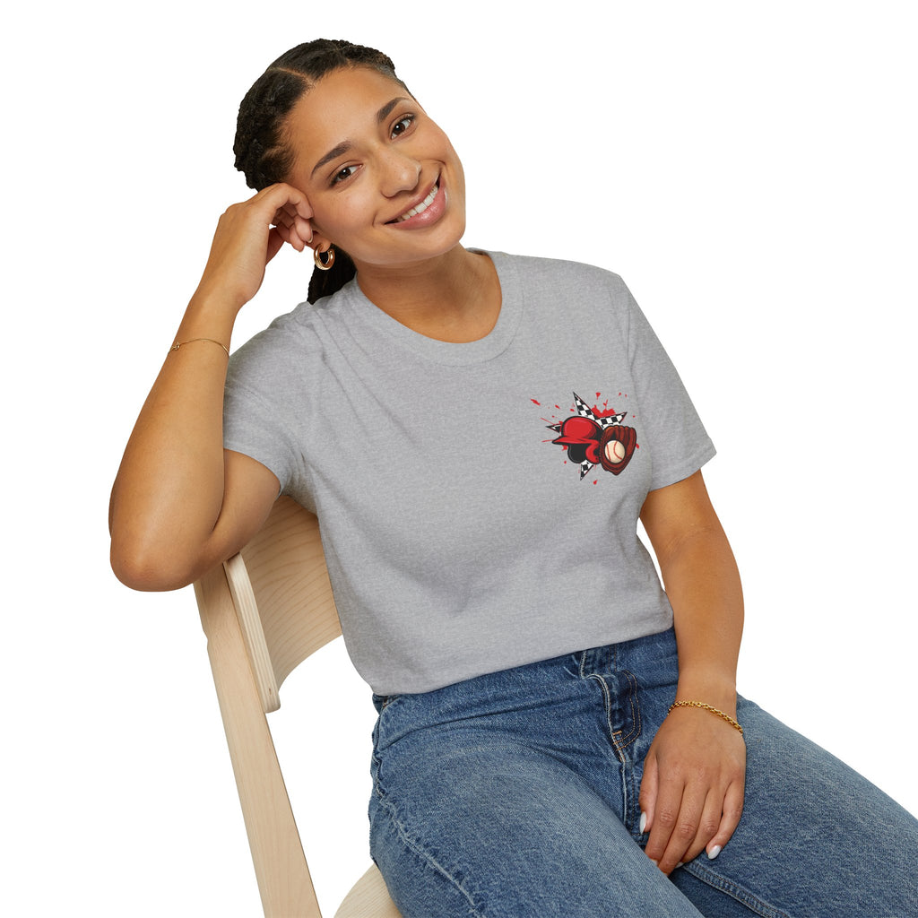 Run I Dare You' Back Graphic Baseball Runner T-Shirt Youth Player Illustration