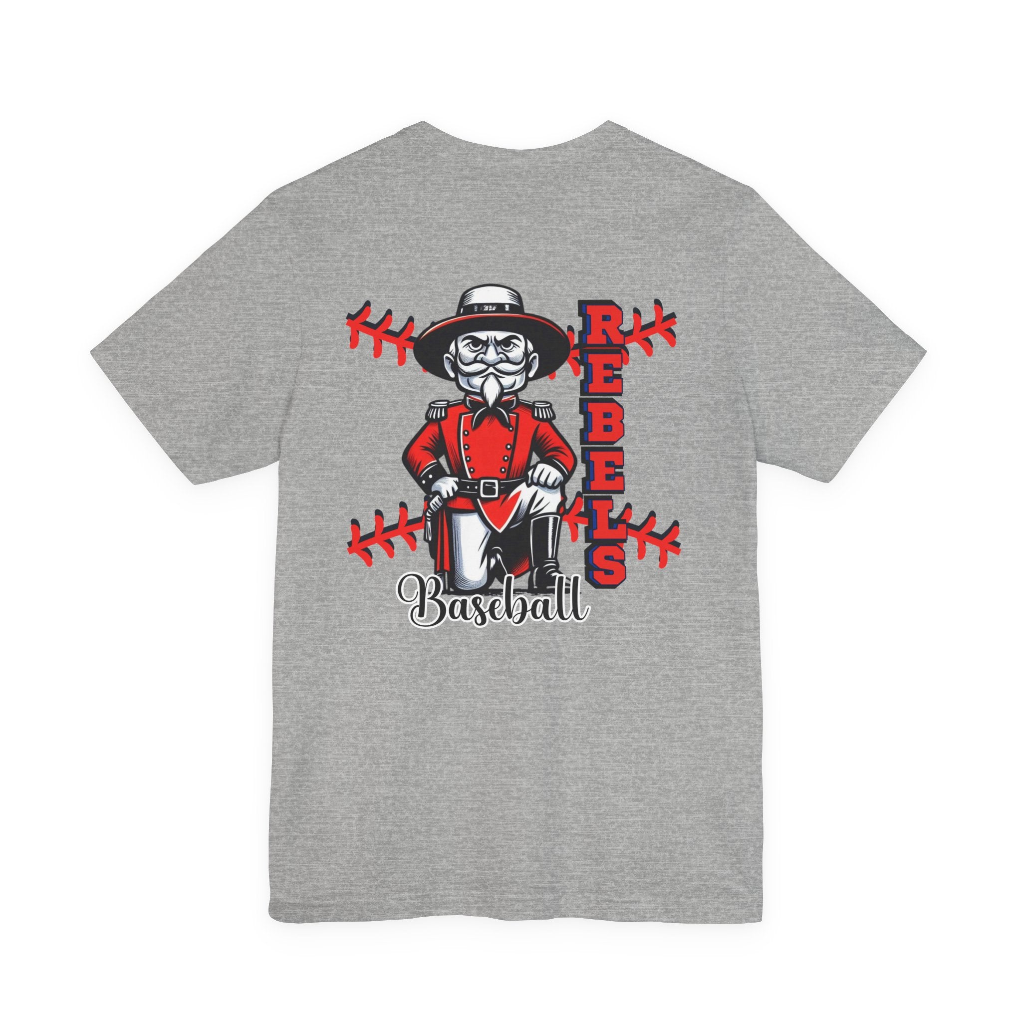 Rebel Baseball Tee, Unisex Short Sleeve Shirt, Graphic T-Shirt, Sporty Apparel, Casual Wear, Gift for Fans