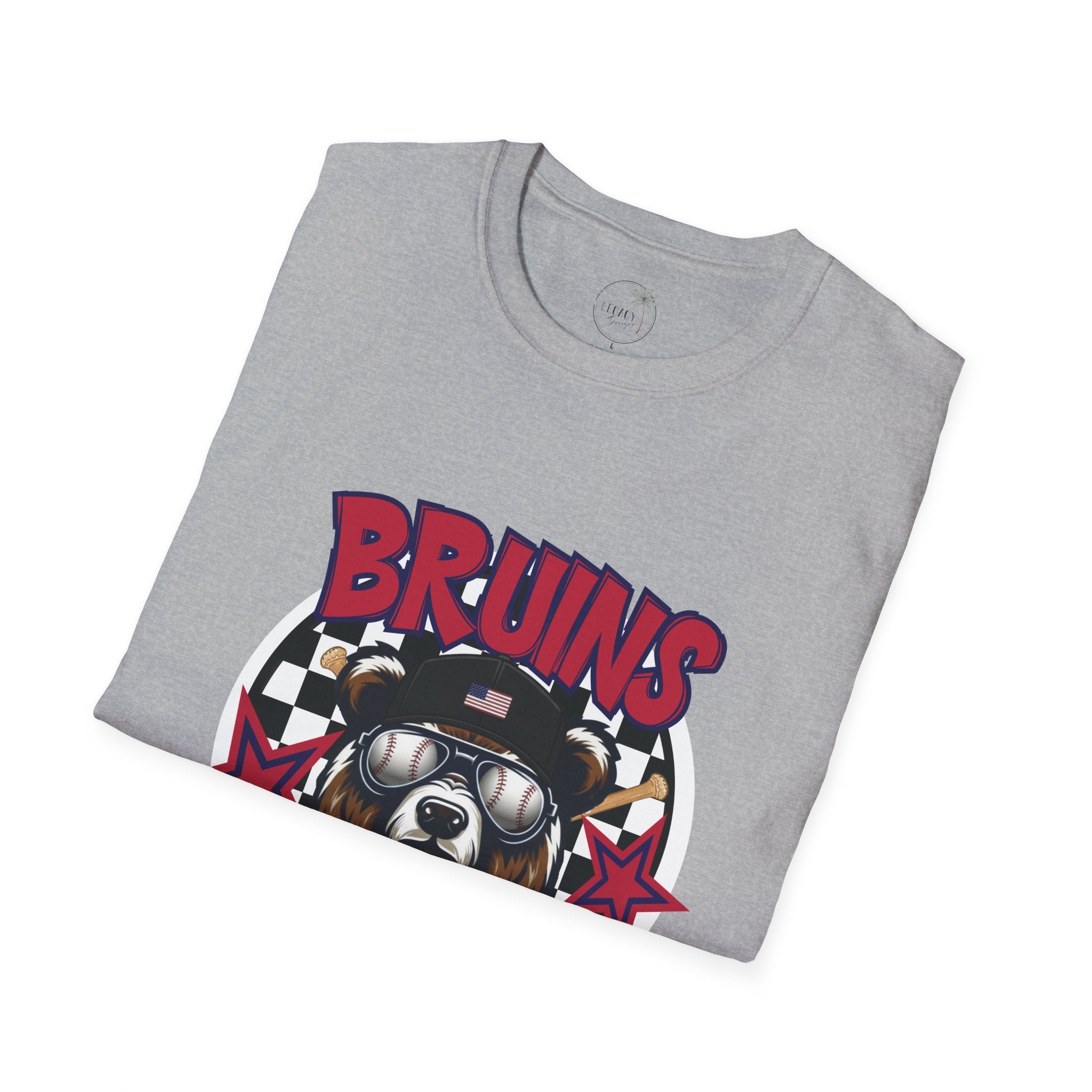 Bruins Baseball Bear T-Shirt | Vintage Helmet, Crossed Bats