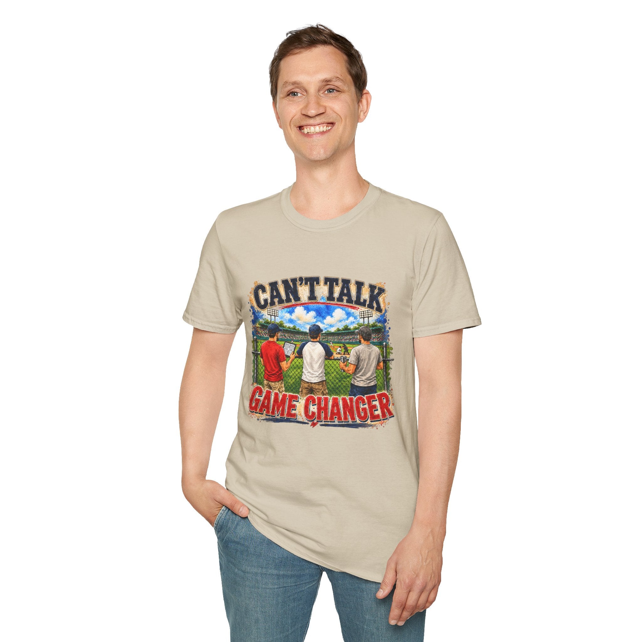 Can't Talk Game Changer T-Shirt | Baseball Field Scene