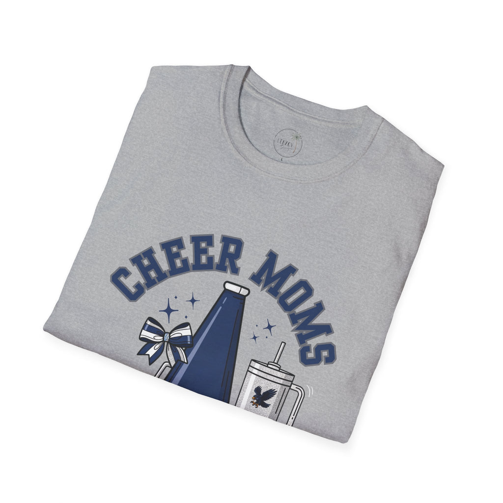 Cheer Moms Club T-Shirt | Pom Pom, Megaphone, Coffee Graphic