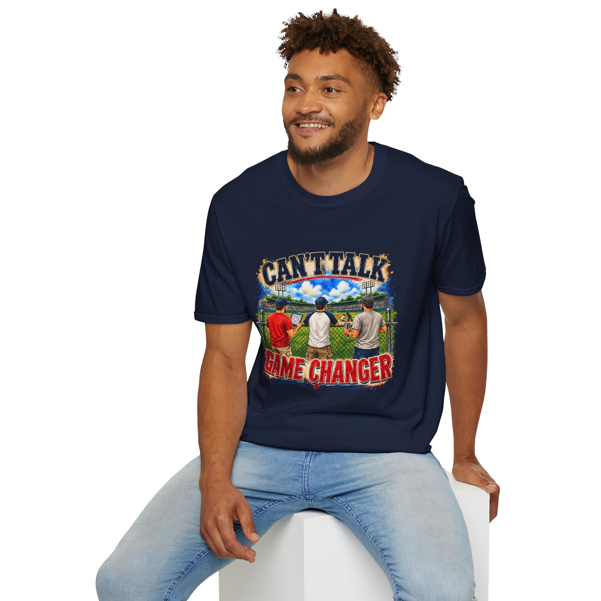 Can't Talk Game Changer T-Shirt | Baseball Field Scene