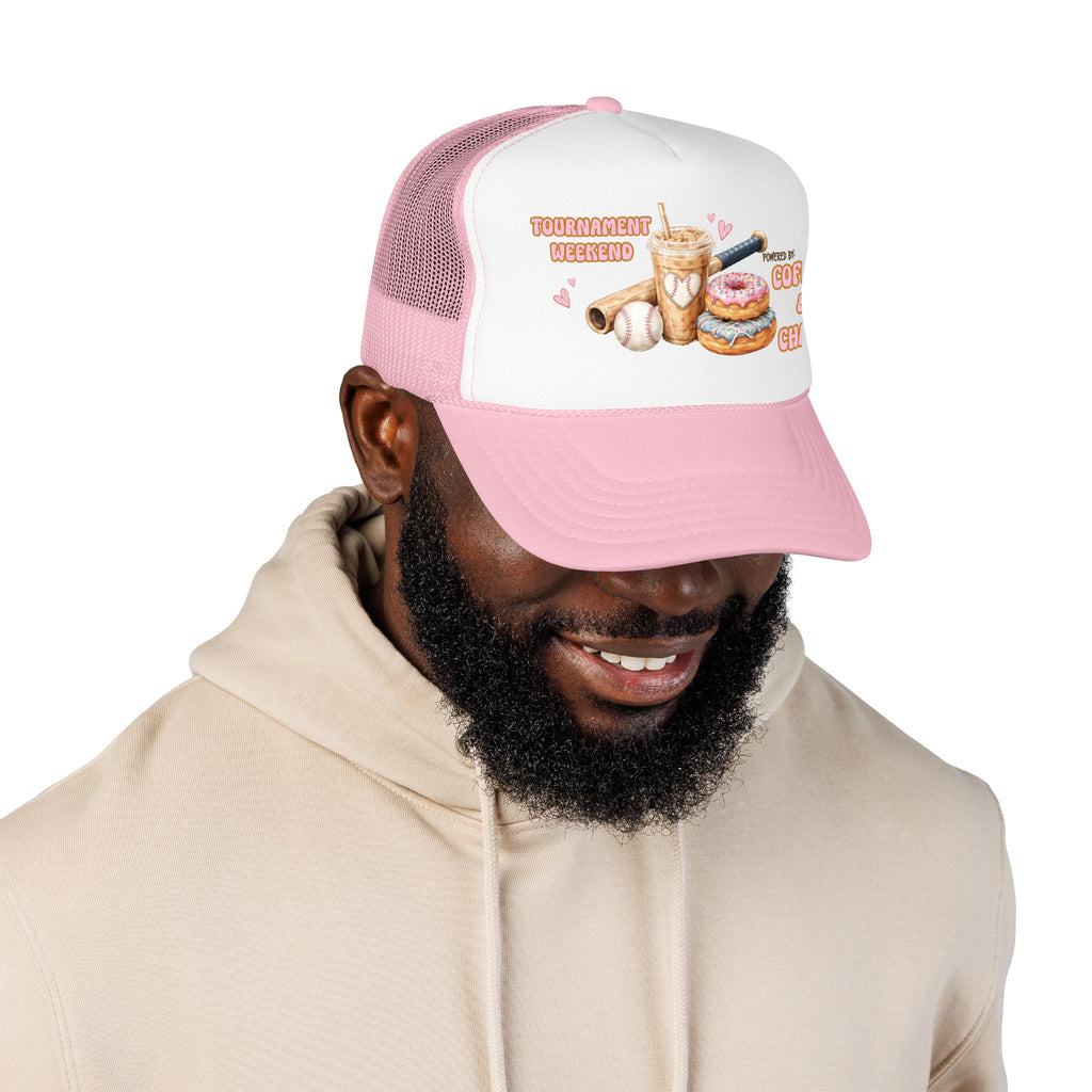 Tournament Weekend Trucker Hat — "Fueled by Coffee & Chaos" Baseball Cap