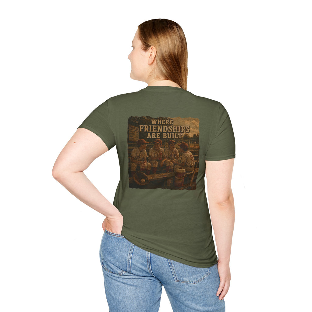 Vintage Baseball Nostalgia Shirt, Where Friendships Are Built Tee, Classic Baseball Fan Shirt, Game Day Graphic Tee, Sports Lover Gift