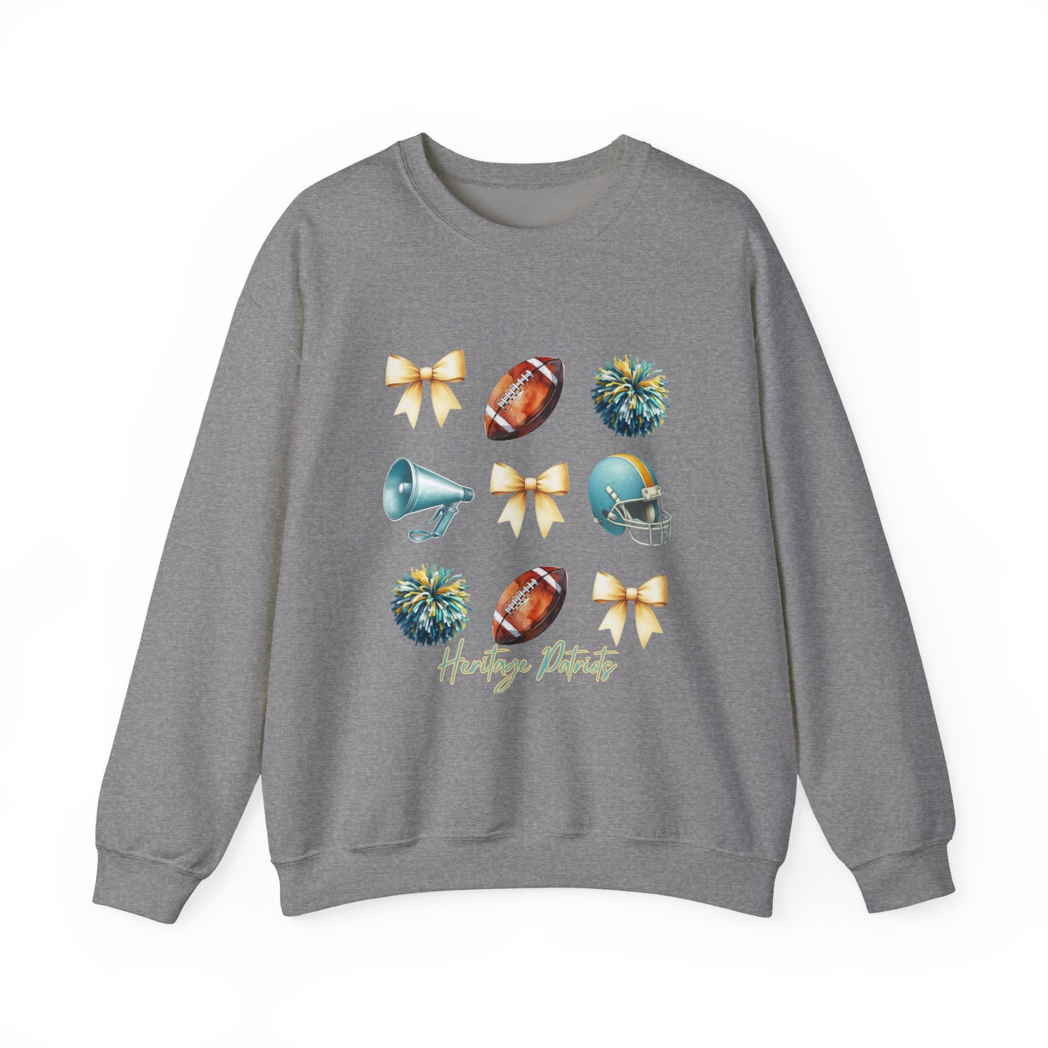 Football Cheer Icons Sweatshirt | Helmet, Pom-Poms, Megaphone