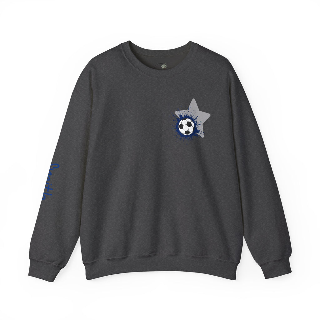 Freedom Falcons Soccer Player Crewneck Sweatshirt | My Favorite Player Back Print