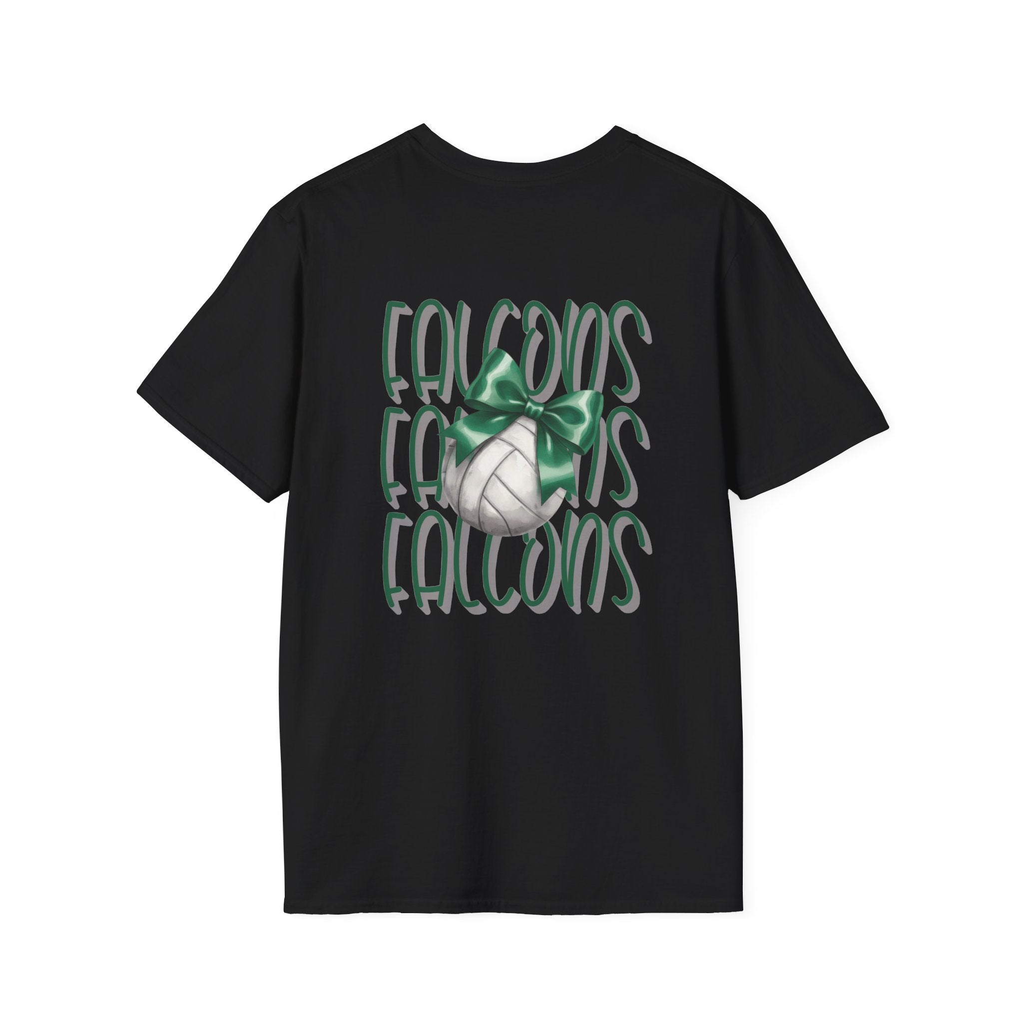 Green Bow Volleyball Falcons T-Shirt | Sports Team Spirit