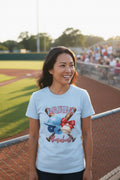 Bruins Baseball Graphic Tee | Helmet, Bats & Bow Design