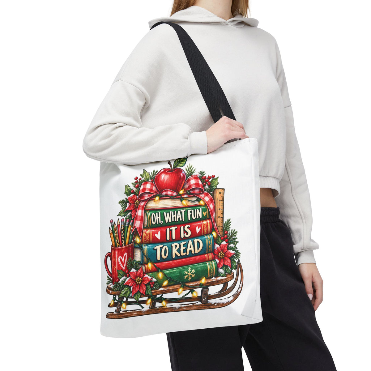 Books & Fun Tote Bag | Reading Lover Gift, Cute Book Bag, Teacher Appreciation, Library Tote, Literary Accessory