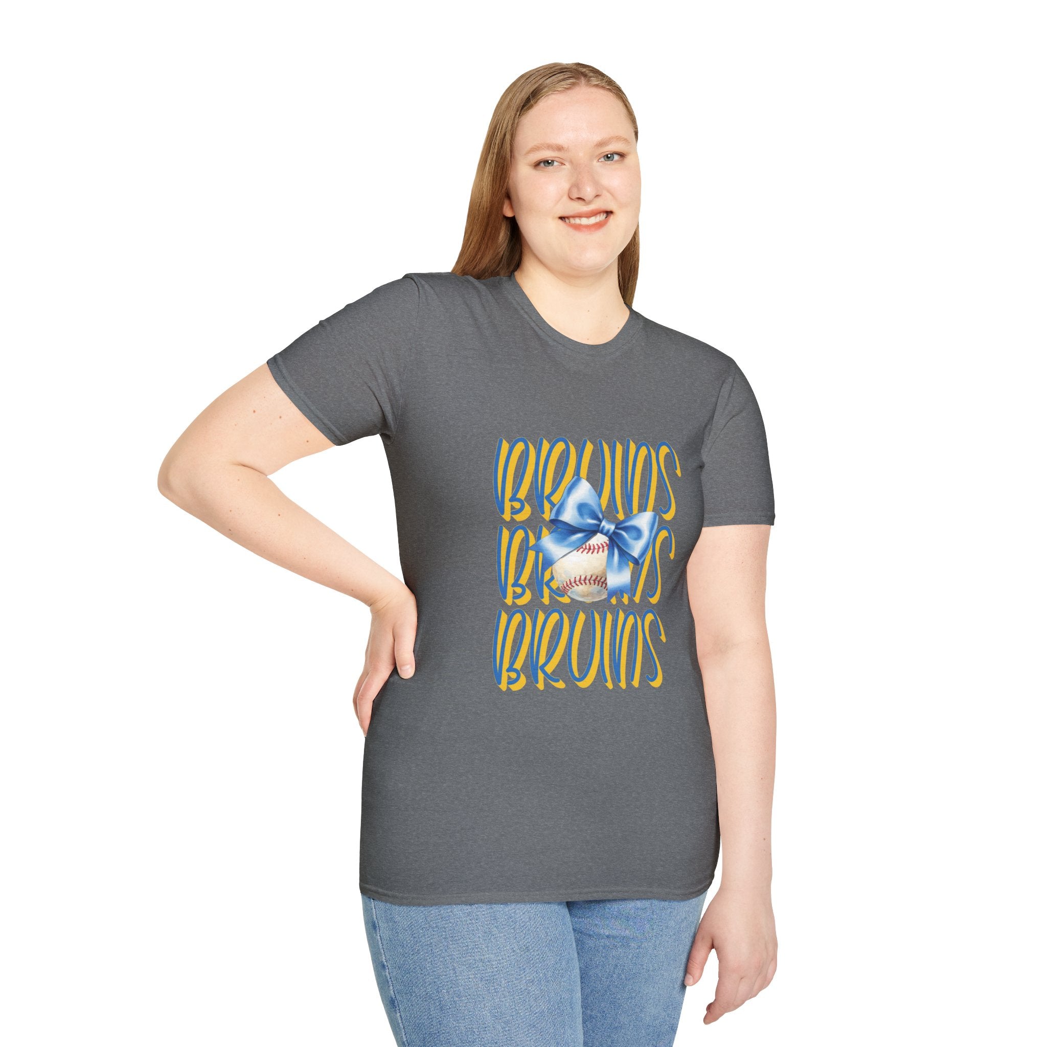 Bruins Baseball with Blue Bow T-Shirt | Sports Team Fan Tee