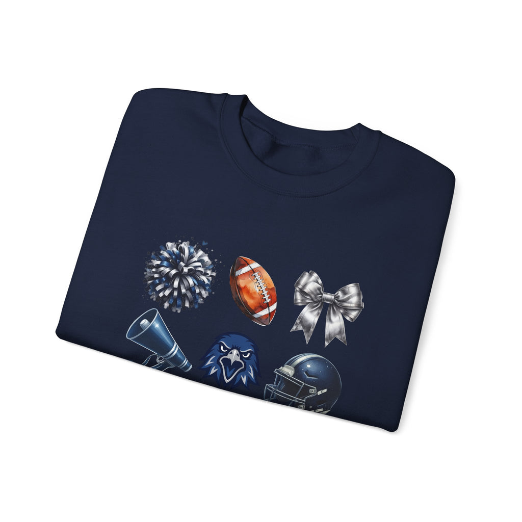 Freedom Falcons Football Crewneck Sweatshirt | Football Icons, Megaphone & Bows