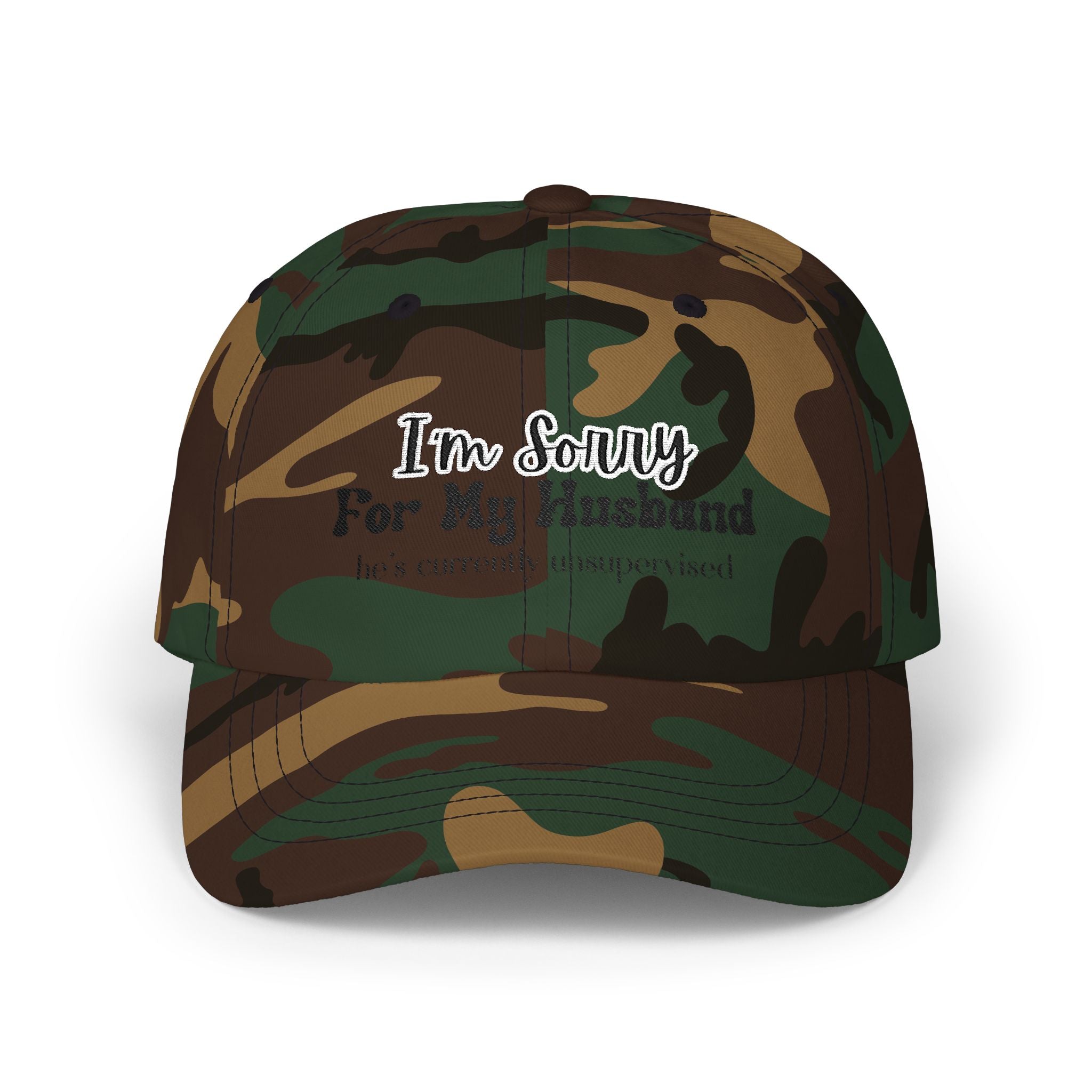 I'm Sorry For My Husband Classic Dad Cap - Funny Wife Gift, Humor Baseball Hat, Casual Headwear, Gift for wives,